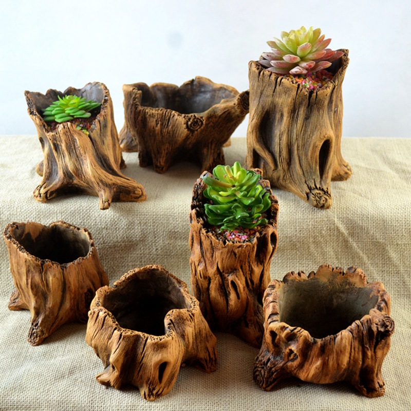 Succulent Set - Imitation Wooden Stakes Tree Roots Plant