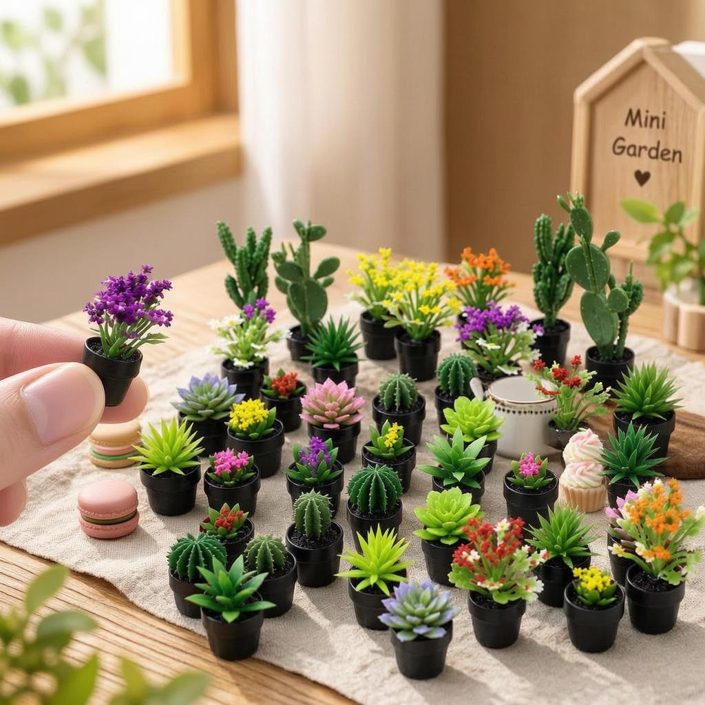 8Pcs Miniature Plastic Potted  - Succulent Set ulasan dan harga