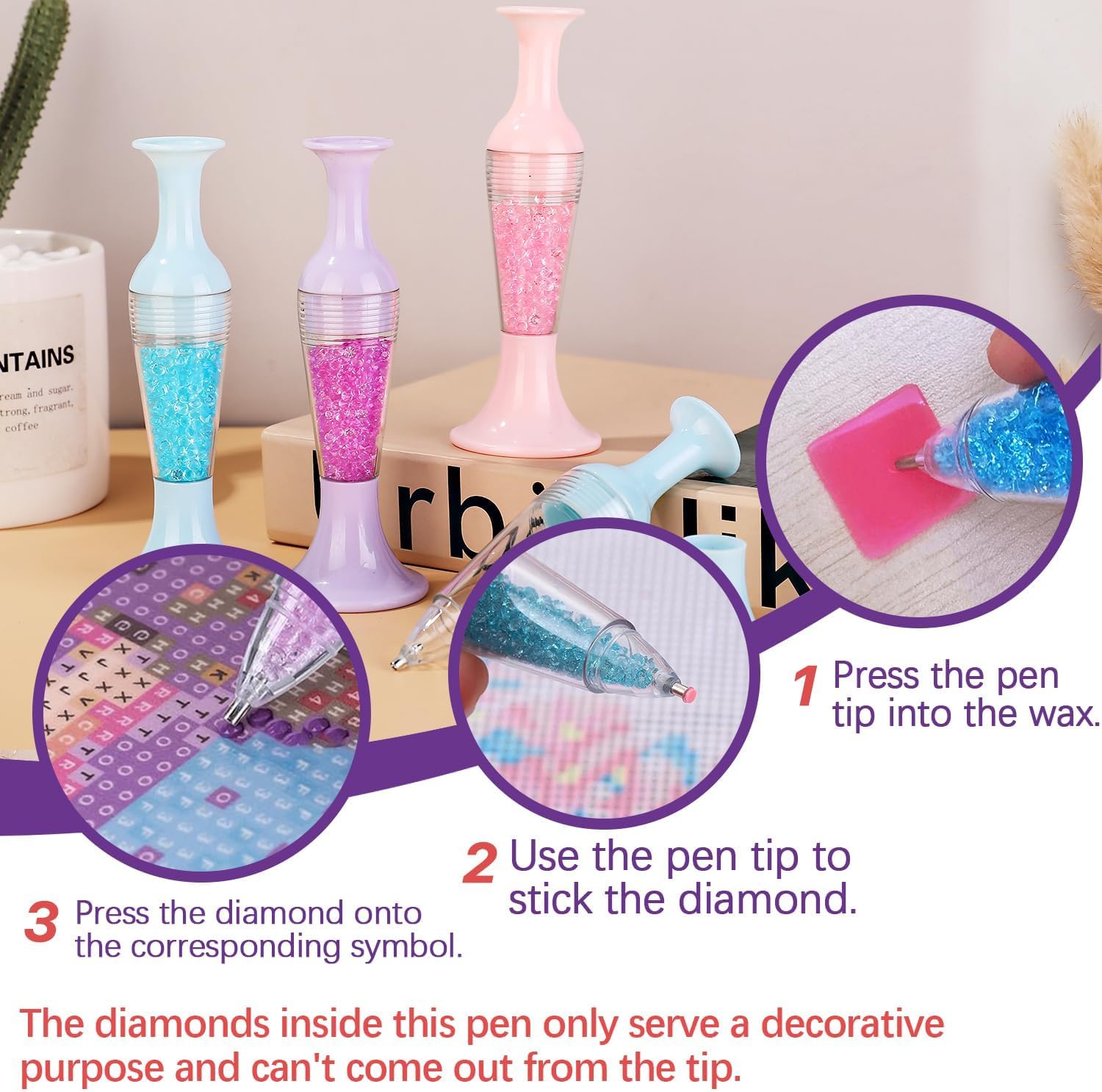 3 PCS Diamond Art Pens, Flower - Pothos ulasan dan harga