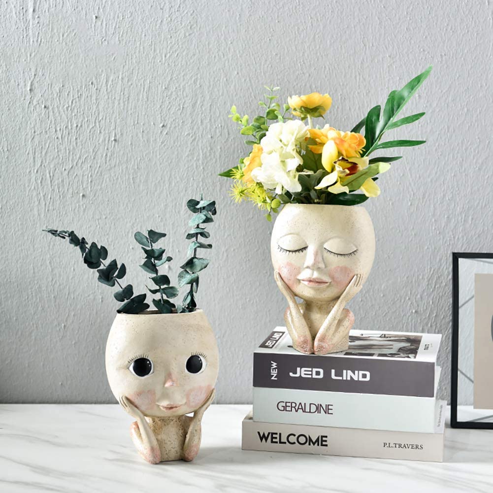 Girls Face Head Flower Planter - Succulent Set ulasan dan harga